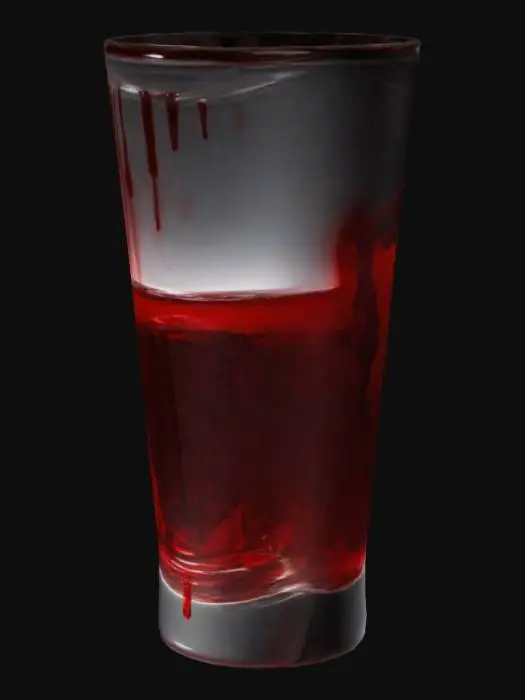 3D model for a shot glass with a shot of blood