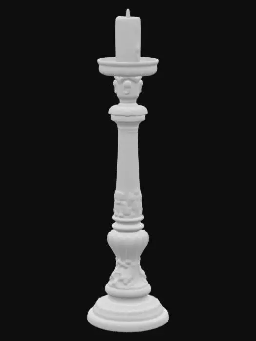 3D model for A romanesque-gothic transitional style baroque candlestick for Catholic churches