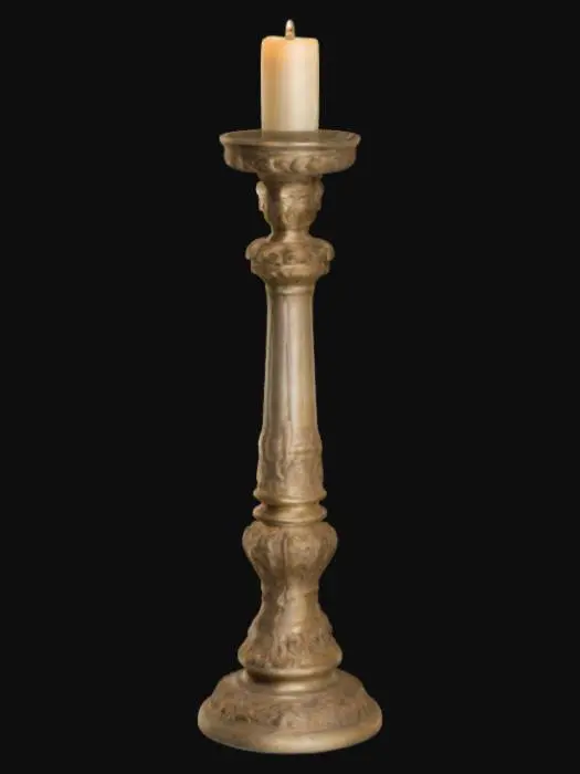 3D model for A romanesque-gothic transitional style baroque candlestick for Catholic churches