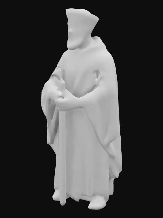 3D model for low poly Medieval priest from Europe from the 12th century