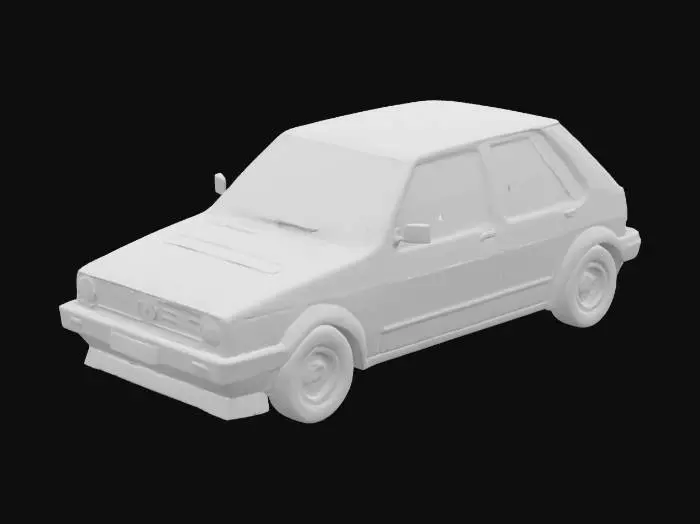 3D model for Nice quality. Low poly car. Volkswagen Golf IV. Blue color.