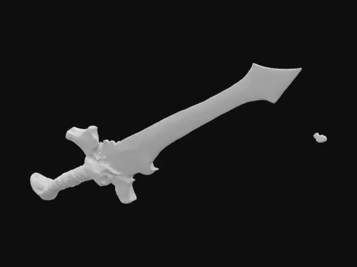 3D model for Huge sword, very thick and strait, dragonslayer.  realistic texture style.