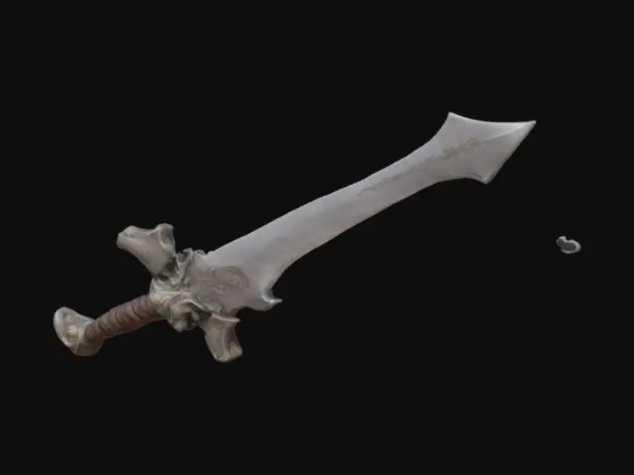 3D model for Huge sword, very thick and strait, dragonslayer.  realistic texture style.