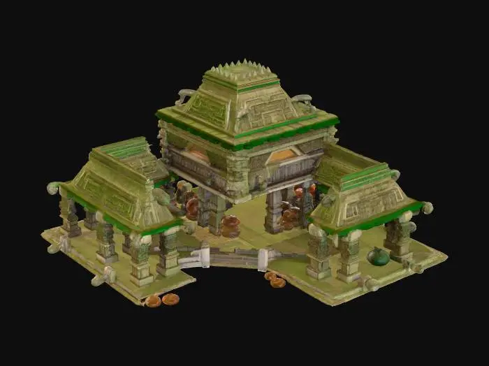 3D model for Age of Empires 2 Aztec Town Center