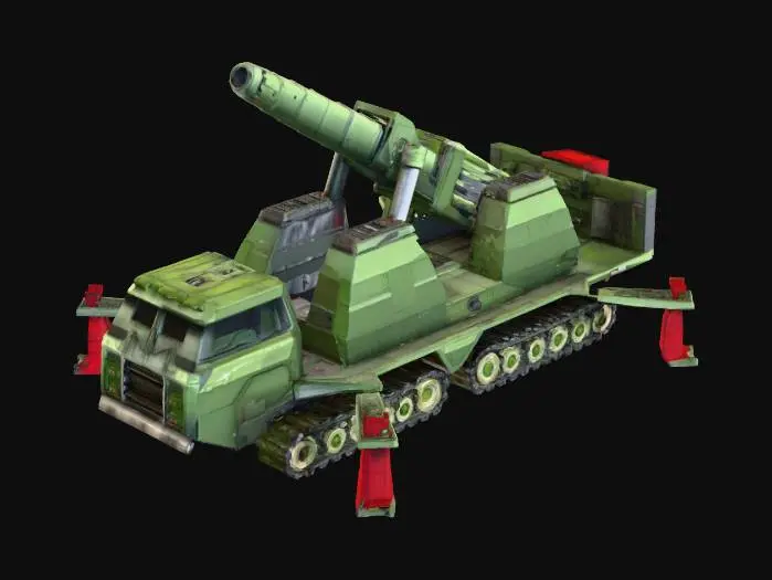 3D model for CNC Generals Nuke Cannon Depolyed
