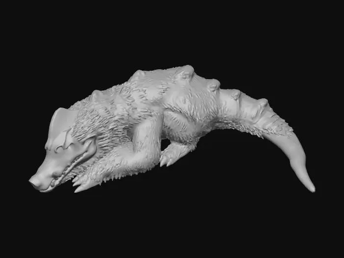 3D model for Subnautica sleeping Snow Stalker baby