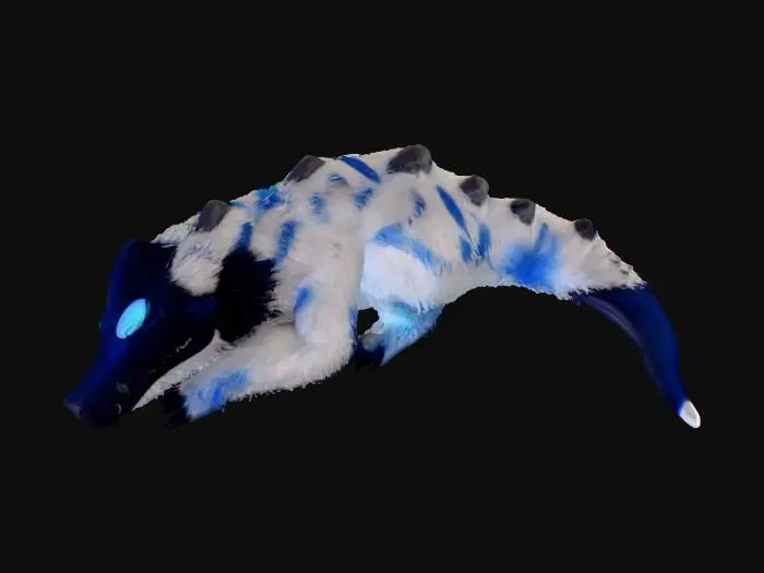 3D model for Subnautica sleeping Snow Stalker baby