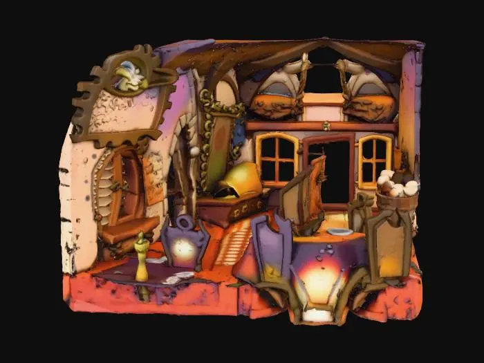 3D model for Curse of Monkey Island Blondebeard's Chicken (interior)
