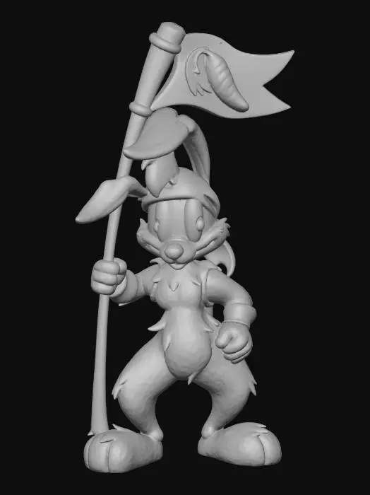 3D model for Jazz Jackrabbit with flag