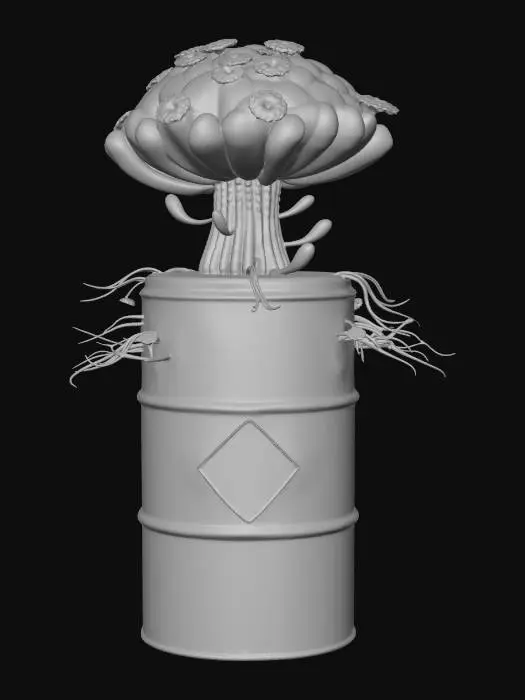 3D model for Fallout 76 Nuclear Waste Barrel Planter