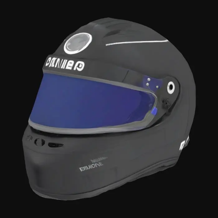3D model for generate a  black formula one helmet