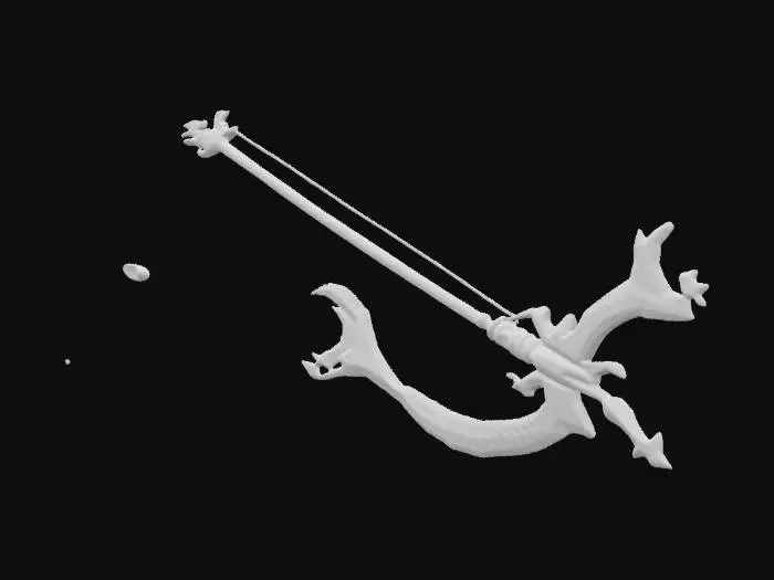 3D model for A Mongol war bow crafted from a fusion of sinew, carbon fiber, and plasma-string technology, delivering unparalleled precision across the battlefield of time., #ChronoForgeWeapon#