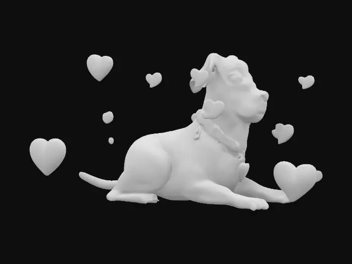 3D model for Loyal Dog, the devoted guardian, ensuring every friend feels loved., #valentine#