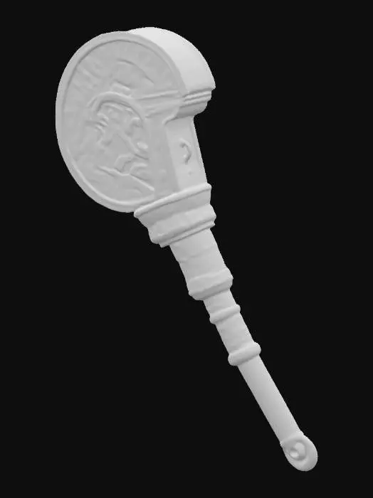 3D model for A pharaoh’s staff embedded with crystalline AI nodes, channeling both ancient mysticism and hyper-advanced energy manipulation., #ChronoForgeWeapon#