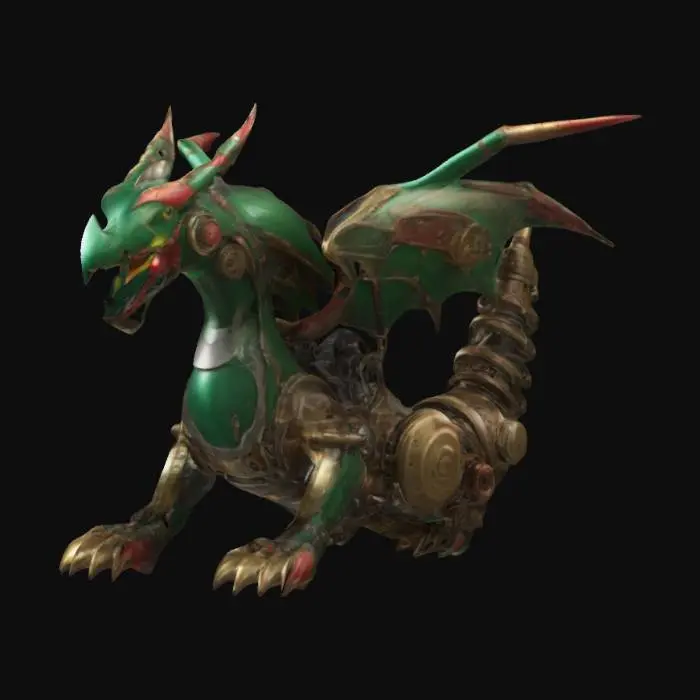 3D model for a steampunk-inspired rayquaza