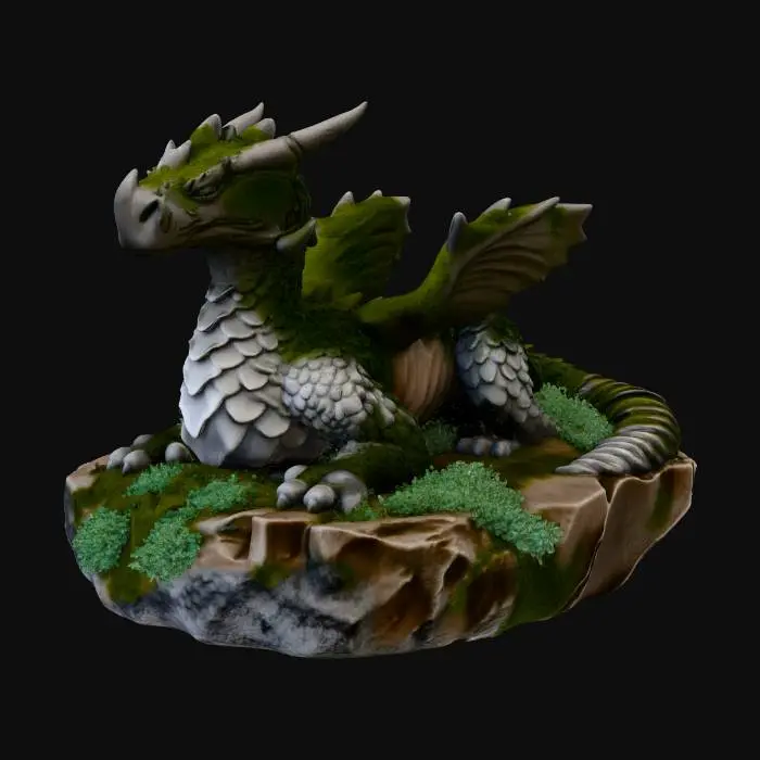 3D model for Mossy Dragon Sculpture