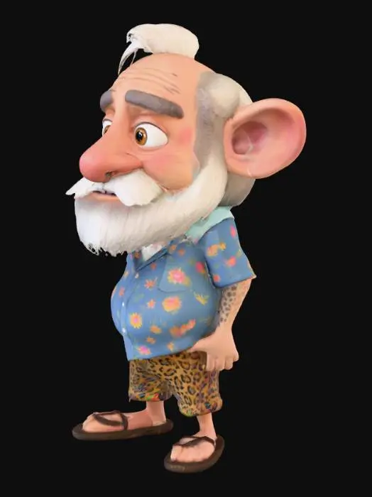 3D model for Whimsical Grandpa Character