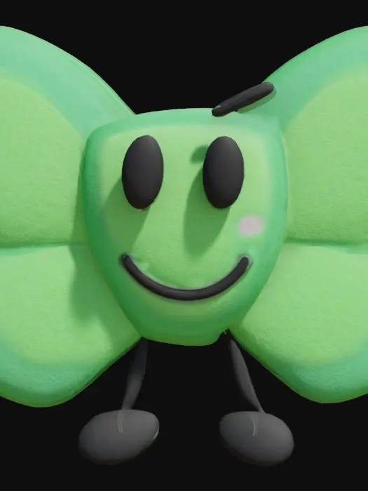 3D model for Green Butterfly Smiley/PK
