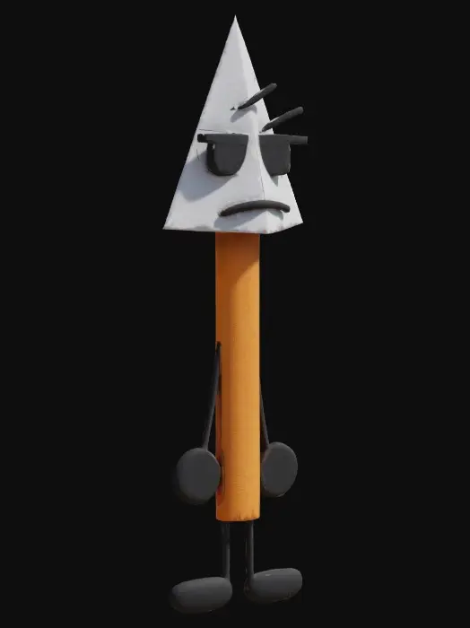 3D model for Grumpy Pencil Character/Hyper