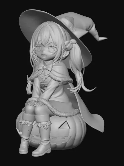 3D model for girl cute witch