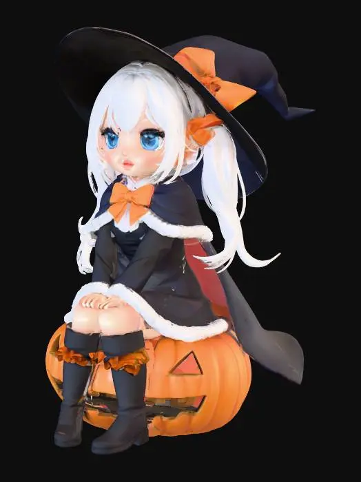 3D model for girl cute witch