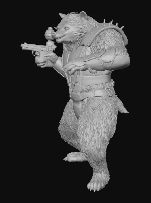 3D model for Racoon biker fusion, #Thanksgiving#