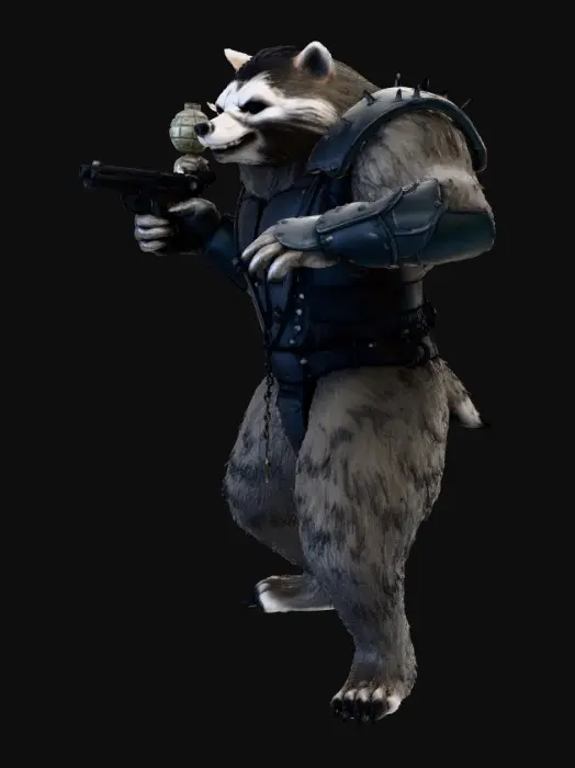 3D model for Racoon biker fusion, #Thanksgiving#