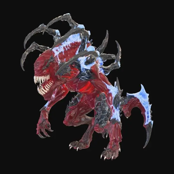 3D model for a ultra realistic full body,Highly Detailed, a grotesque feral xeno war

beast insectoid, , dead space inspired mutant brute, multiple limbs

and arms bony fingers grow from its back and head, terrifying,

necromorpha gaping mouth with uneven, razor-sharp teeth. ,extreme

details, on neutral grey background, natural colors, well lit ,

distressed textures , extreme details, , highest resolution, ultra

realistic, cinematic look, HR Giger inspired design pattern