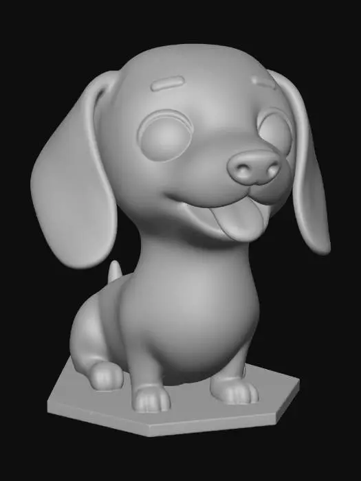 3D model for Chocolate Puppy on a Hex Base