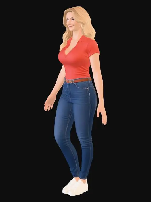 3D model for Rust Polo and Skinny Jeans