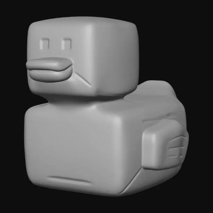 3D model for Yellow Block Duck on Desk