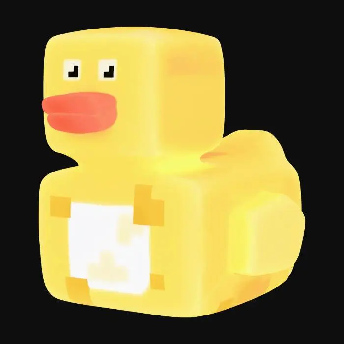 3D model for Yellow Block Duck on Desk