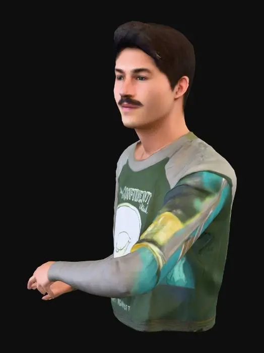 3D model for Selfie Under Norwegian Flags in a Supermarket