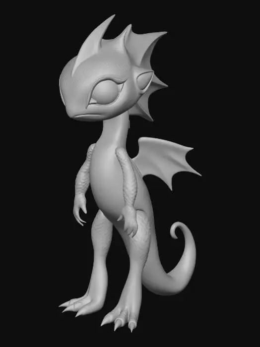 3D model for My mesh ''LunaR'' with a little shorter tail than my first mesh, about half the length than the current one