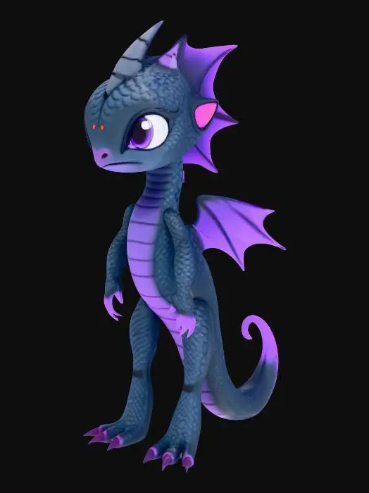 3D model for My mesh ''LunaR'' with a little shorter tail than my first mesh, about half the length than the current one
