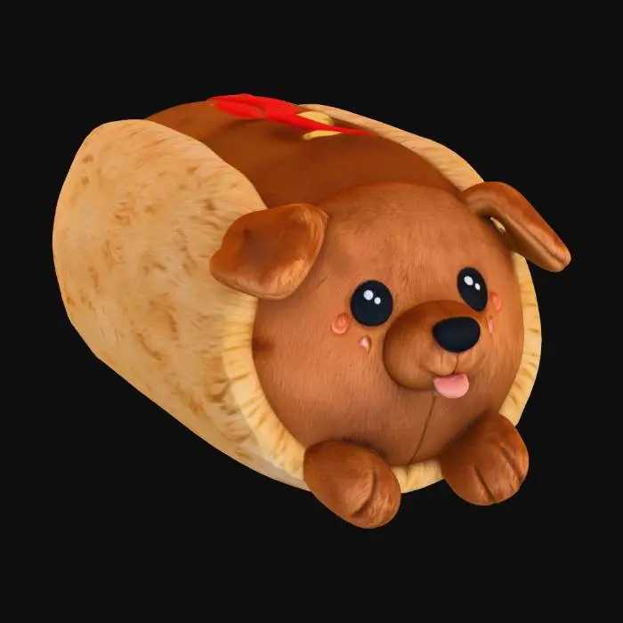 3D model for Puppy Hotdog Plush
