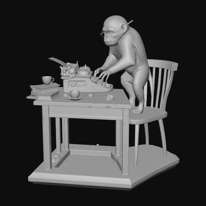 3D model for Monkey Typist