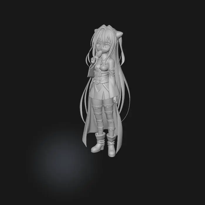 3D model for Anime Character with Ice Cream