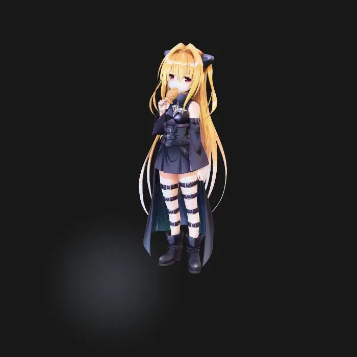 3D model for Anime Character with Ice Cream