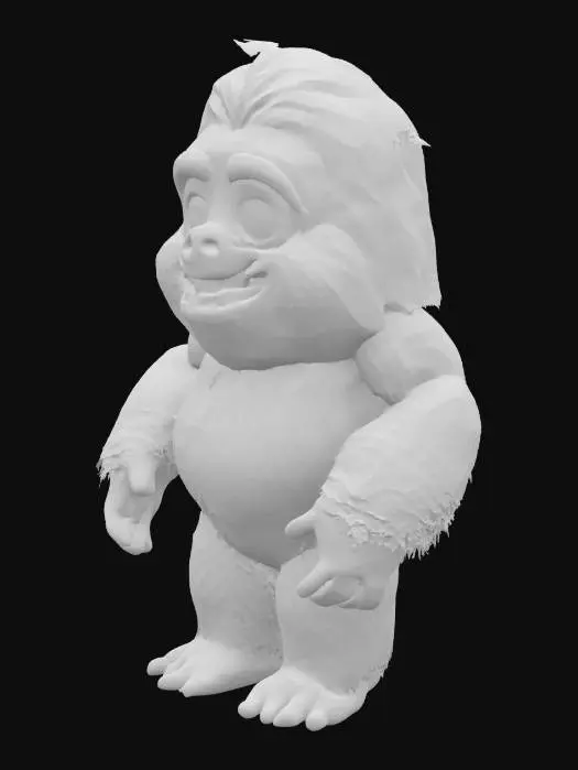 3D model for Design a 3D bigfoot model. The model should be chibi in style and should have round proportions that make it easy to print on a 3D printer.