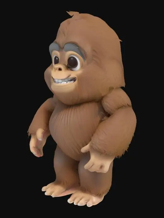 3D model for Design a 3D bigfoot model. The model should be chibi in style and should have round proportions that make it easy to print on a 3D printer.