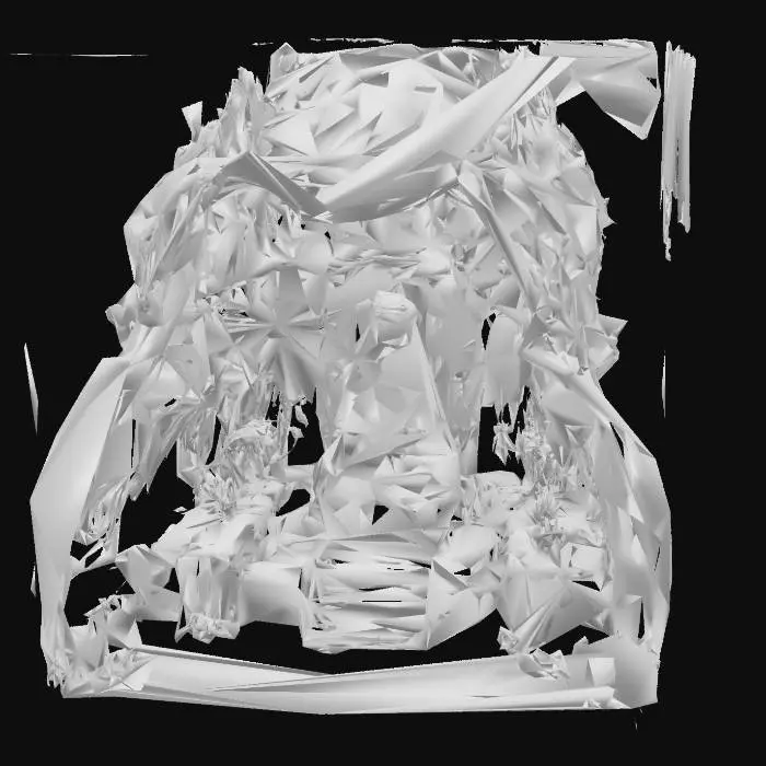 3D model for A Buddhist cave temple, filled with glowing plants and exotic animals. There is a large cybernetic statue of the budha to the right of the cavern.