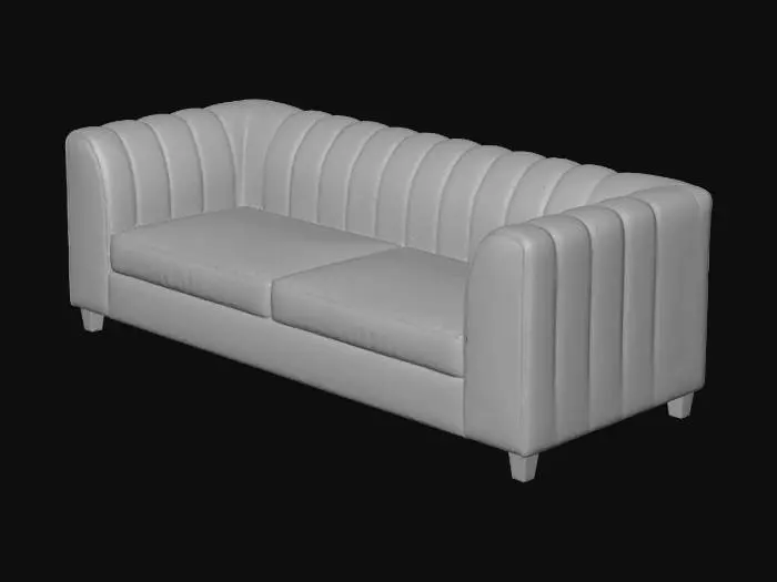 3D model for Black Velvet Sofa