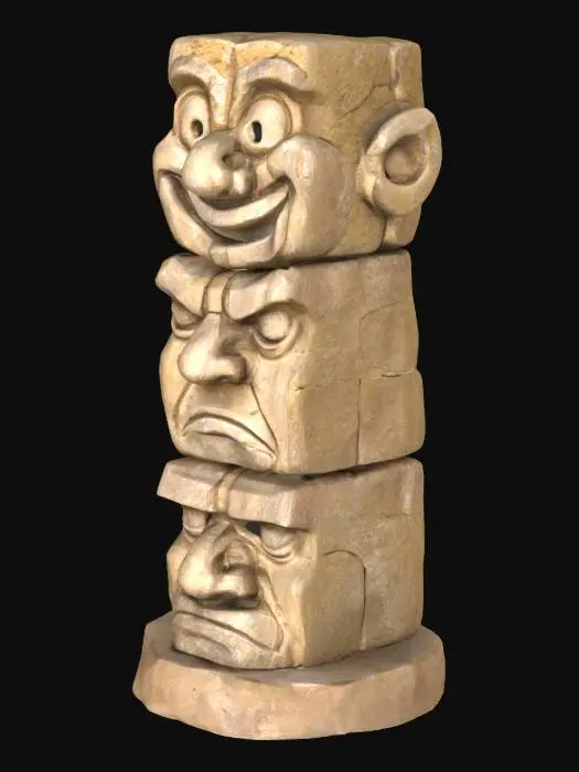 3D model for Stone Faces Totem