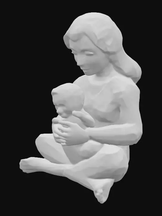 3D model for Mother's Embrace, #PBR#
