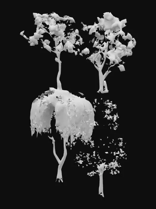 3D model for 桃树、樱花树、柳树、松树
