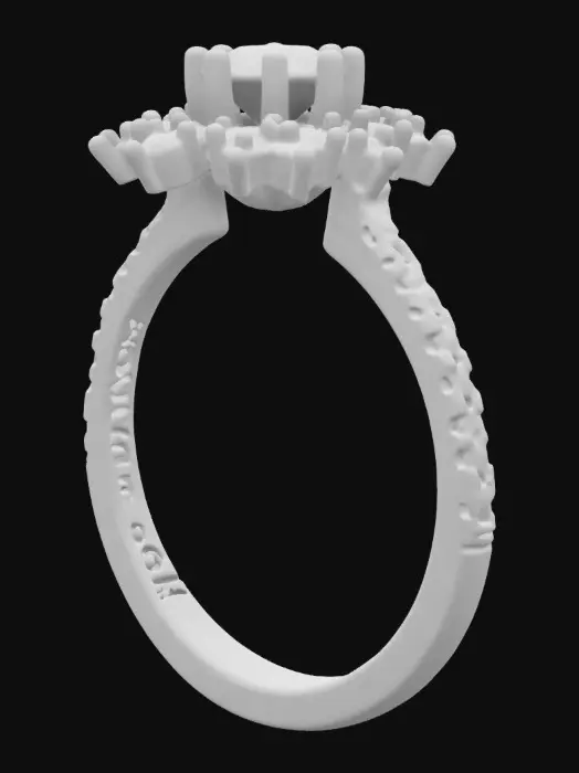 3D model for platinum ring with diamond