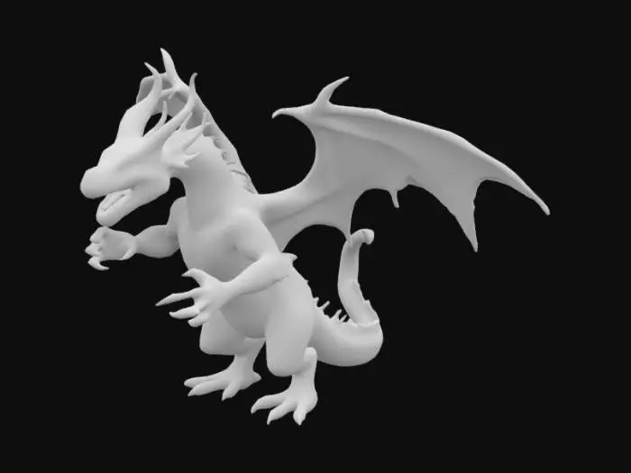 3D model for A fierce large Dragon in neutral pose in high definition 3D printing