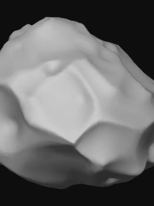 3D model for meteorite metallic dark grey jagged