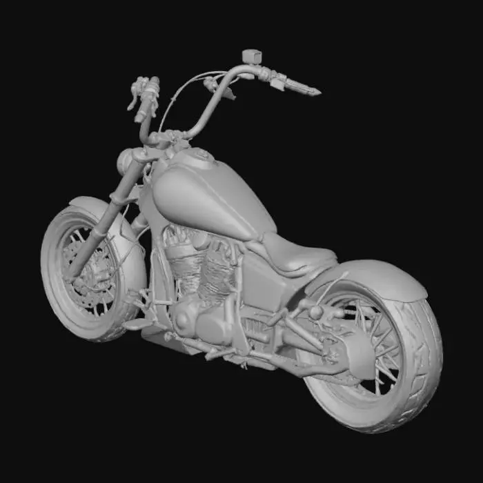 3D model for Red Chopper Motorcycle
